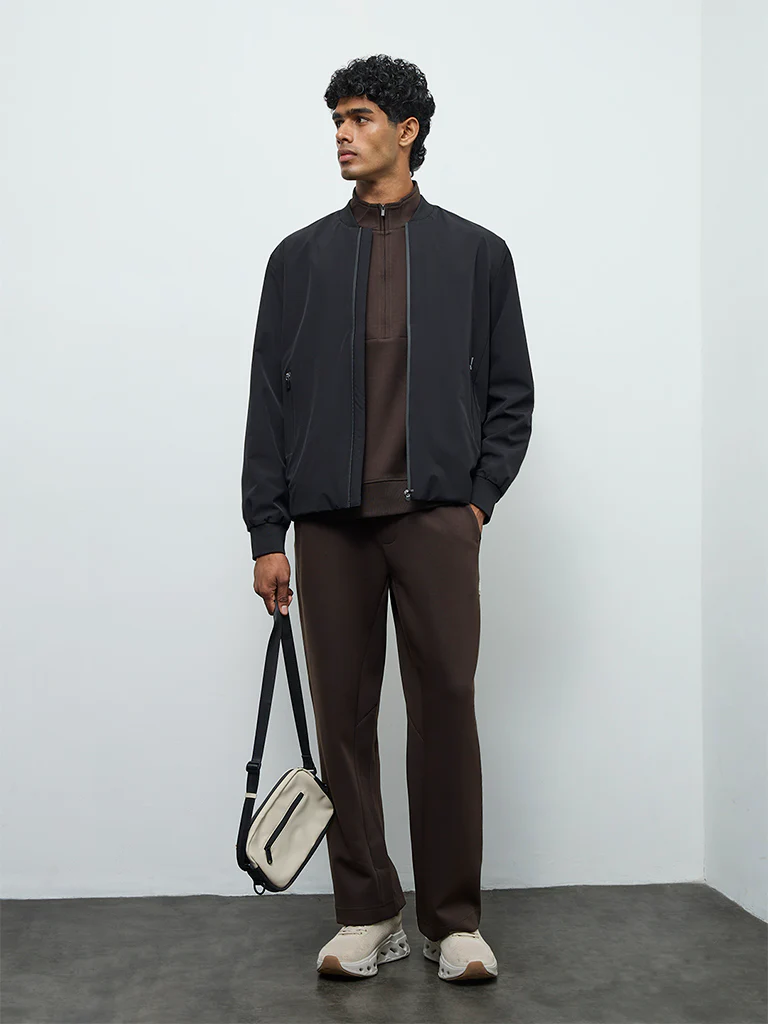 Nuoflexx Black Relaxed-Fit Bomber Jacket - Image 3