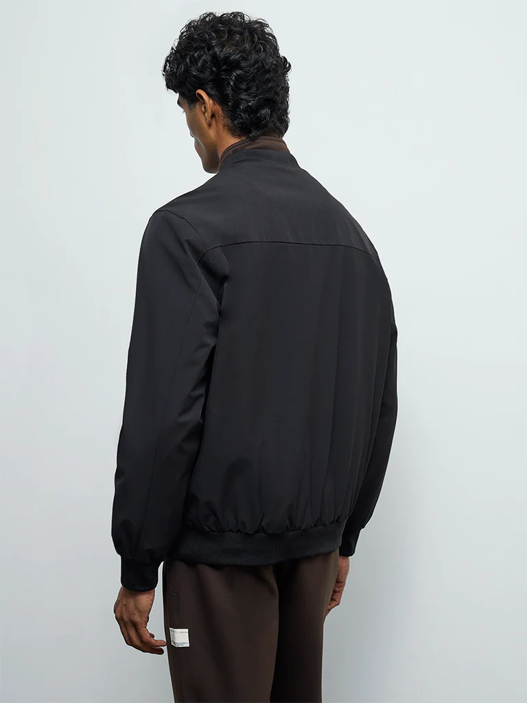 Nuoflexx Black Relaxed-Fit Bomber Jacket - Image 5