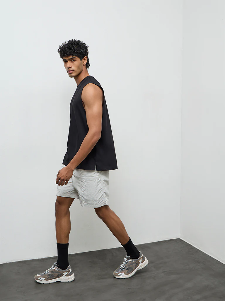 Nuoflexx Black Relaxed-Fit Cotton-Blend T-Shirt - Image 3