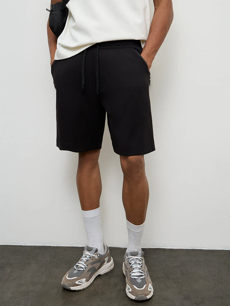 Nuoflexx Black Relaxed Fit Mid-Rise Shorts - Image 2