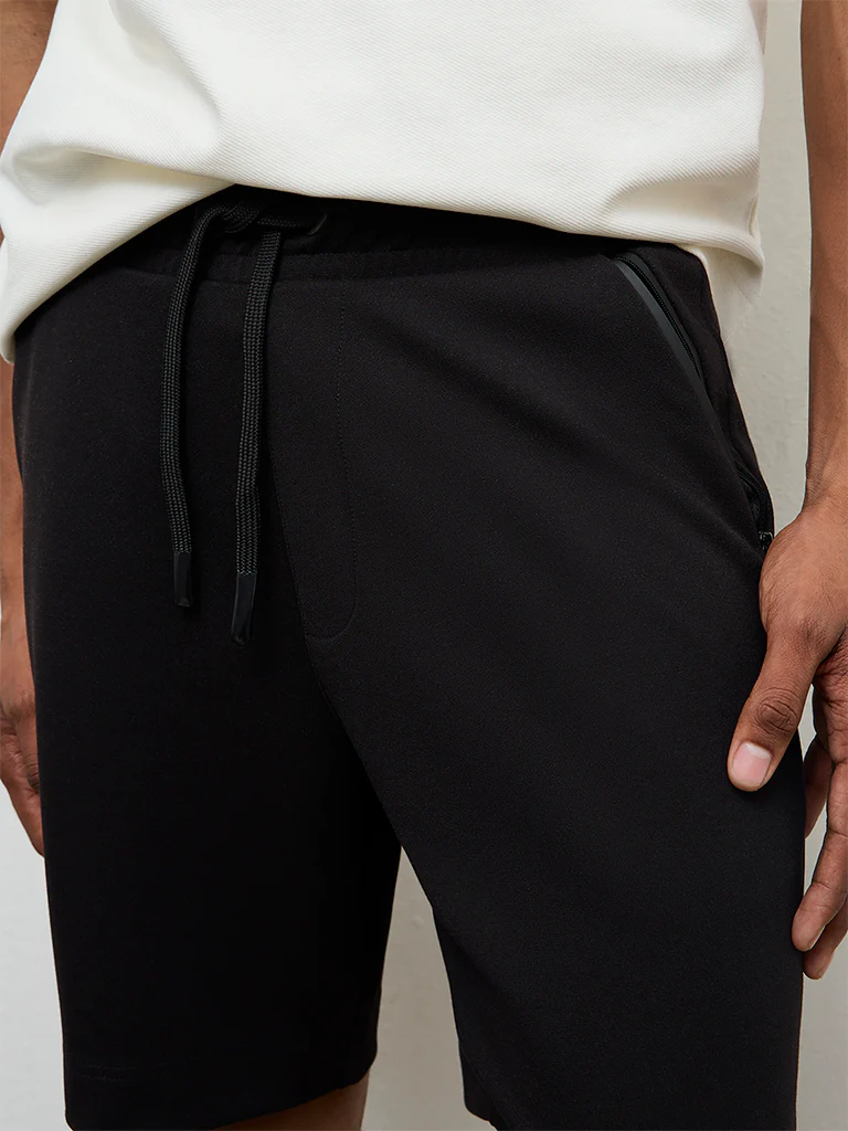 Nuoflexx Black Relaxed Fit Mid-Rise Shorts - Image 3