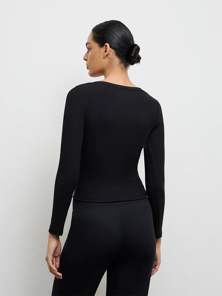 Nuoflexx Black Ribbed Top - Image 4
