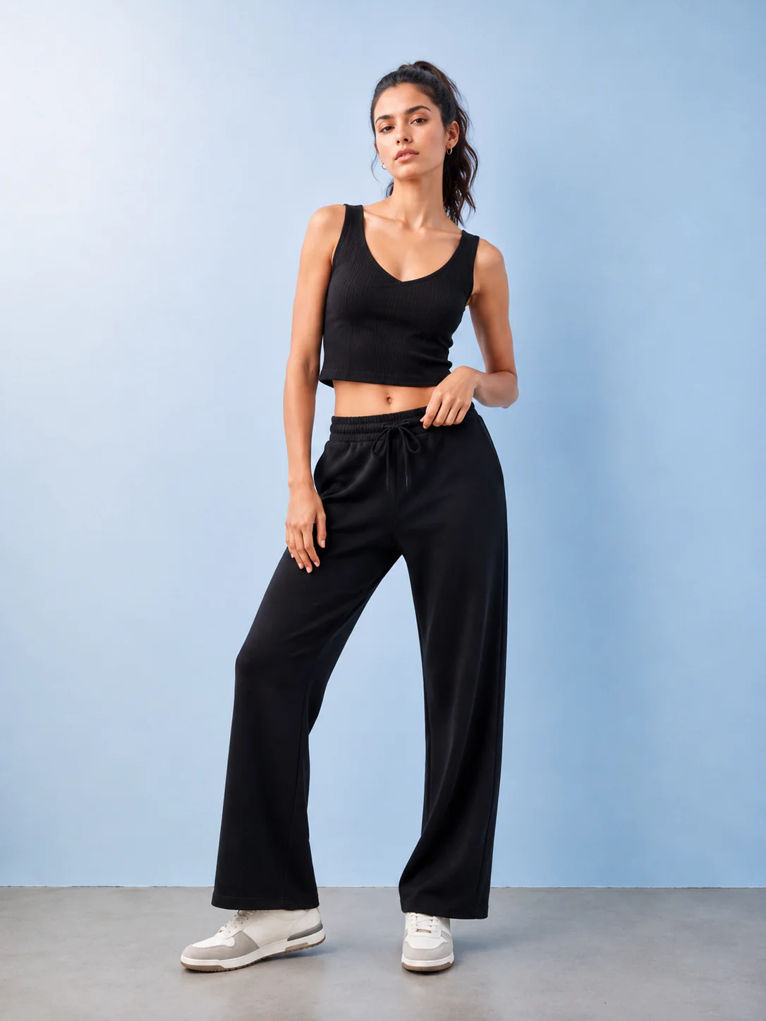 Nuoflexx Black Ribbed Top