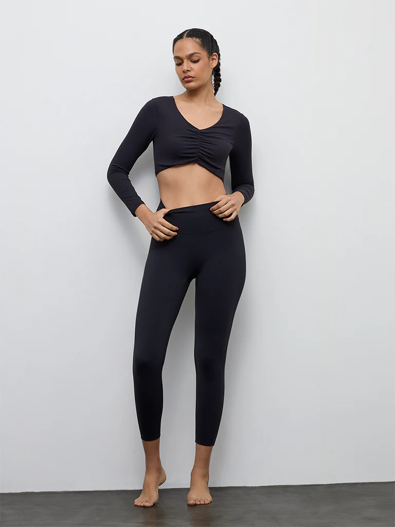 Nuoflexx Black Ruched Top - Image 2