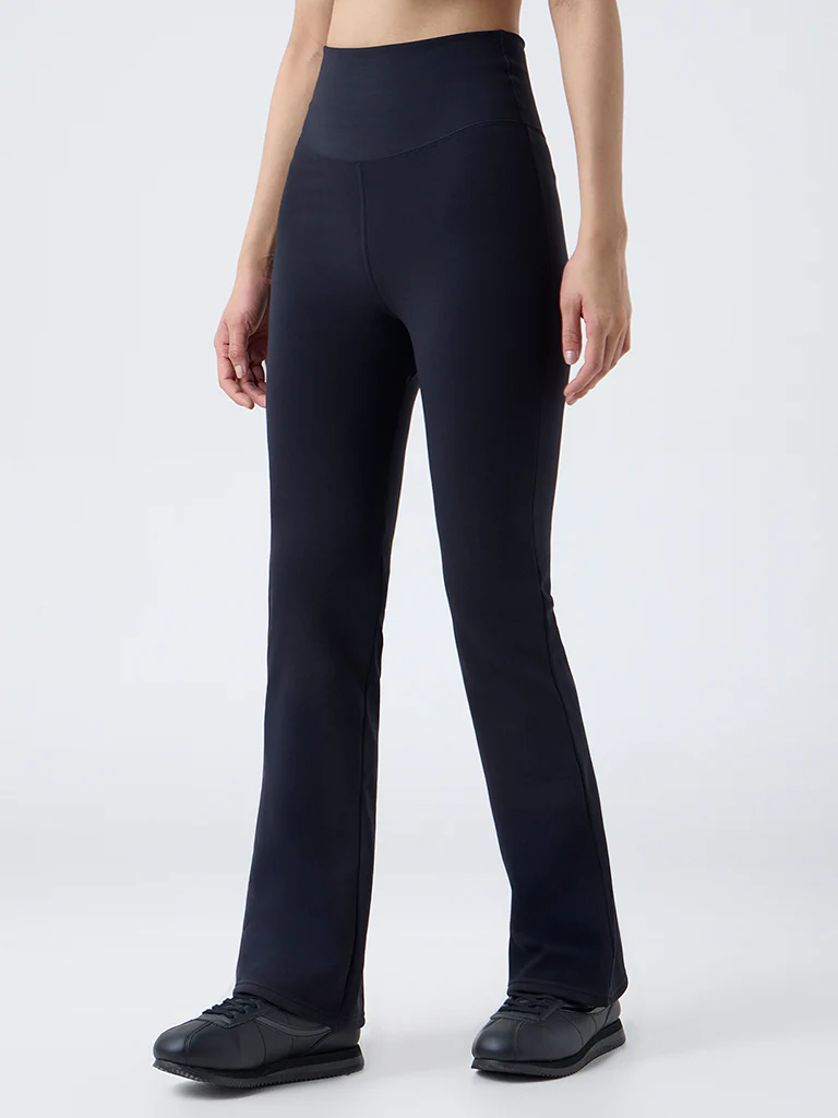 Nuoflexx Black Solid High-Rise Pants - Image 2