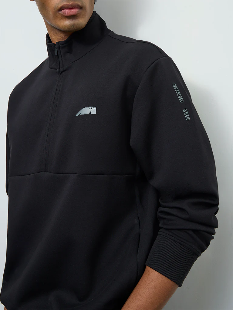 Nuoflexx Black Text Detailed Relaxed-Fit Sweatshirt - Image 5