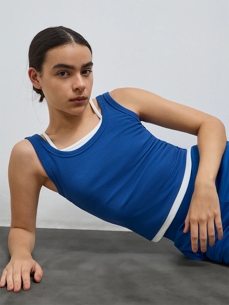 Nuoflexx Blue Textured Tank Top
