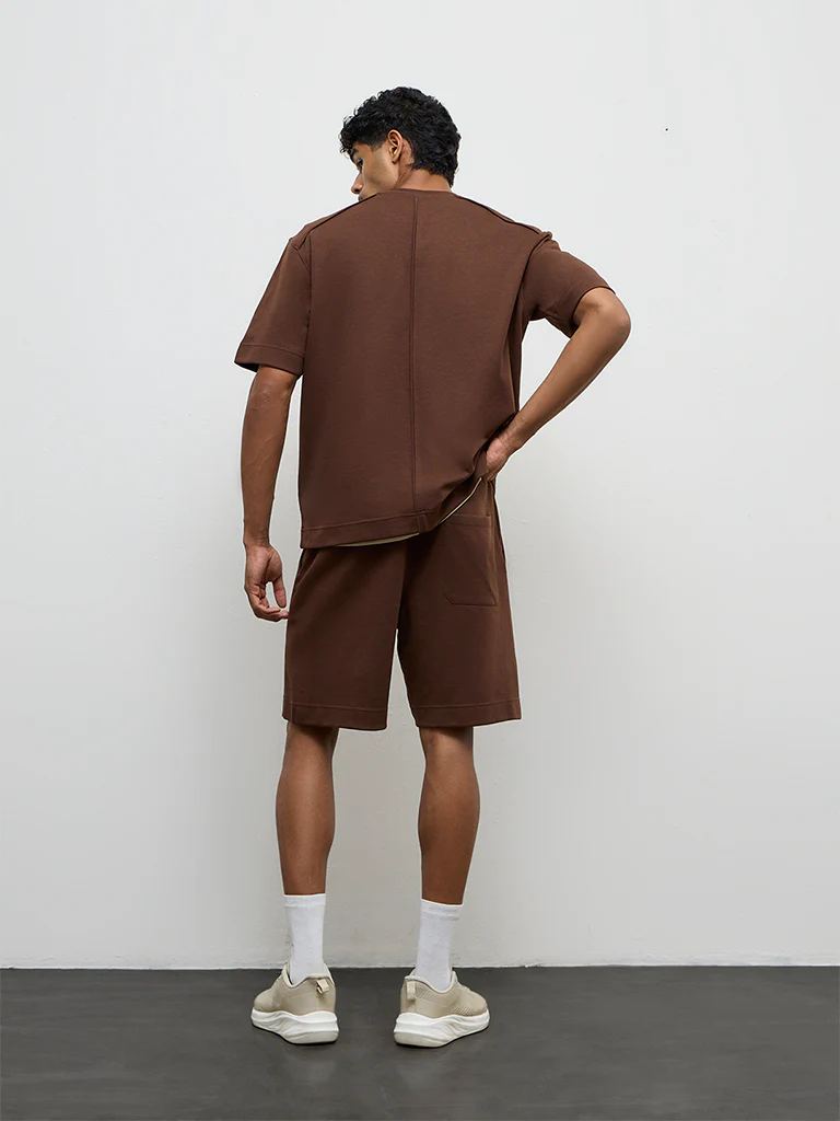 Nuoflexx Brown Relaxed-Fit Mid-Rise Shorts - Image 5