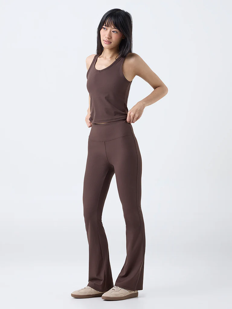Nuoflexx Brown Ribbed Tank Top - Image 2