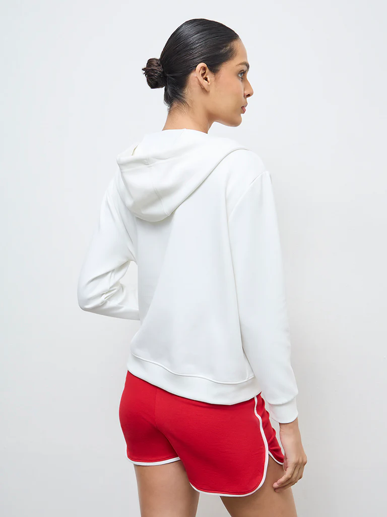Nuoflexx White Text-Detailed Hooded Jacket - Image 4