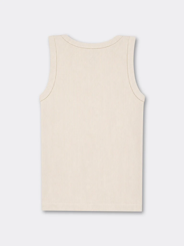 Nuoflexx Cream Numerical Design Ribbed Cotton-Blend Top - Image 6