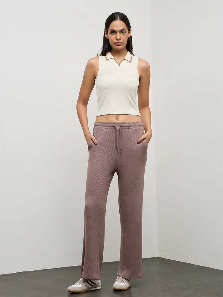 Nuoflexx Cream Ribbed Top
