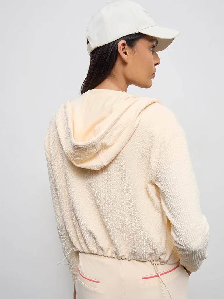 Nuoflexx Cream Textured Hooded Jacket - Image 4