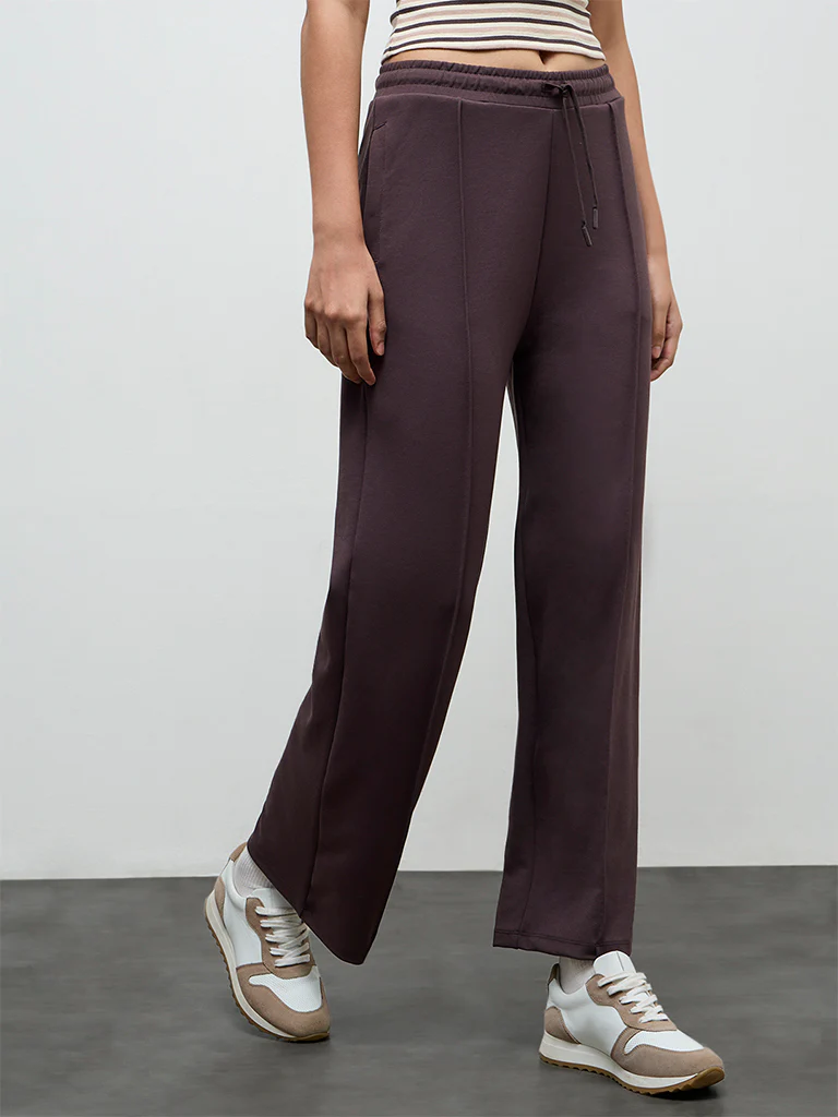 Nuoflexx Dark Brown High-Rise Track Pants - Image 2