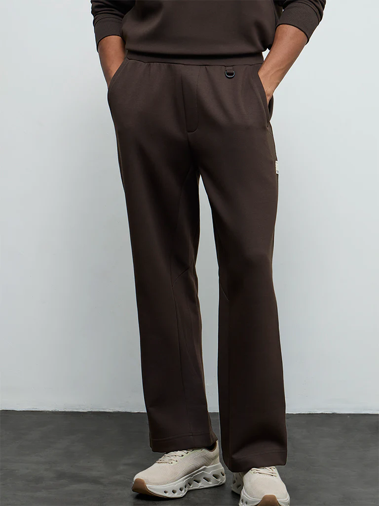 Nuoflexx Dark Brown Relaxed-Fit Mid-Rise Pants - Image 3