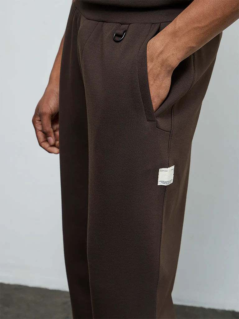 Nuoflexx Dark Brown Relaxed-Fit Mid-Rise Pants - Image 4