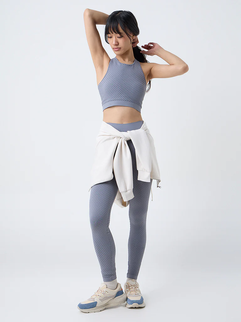 Nuoflexx Dark Grey Textured Bra Top - Image 2