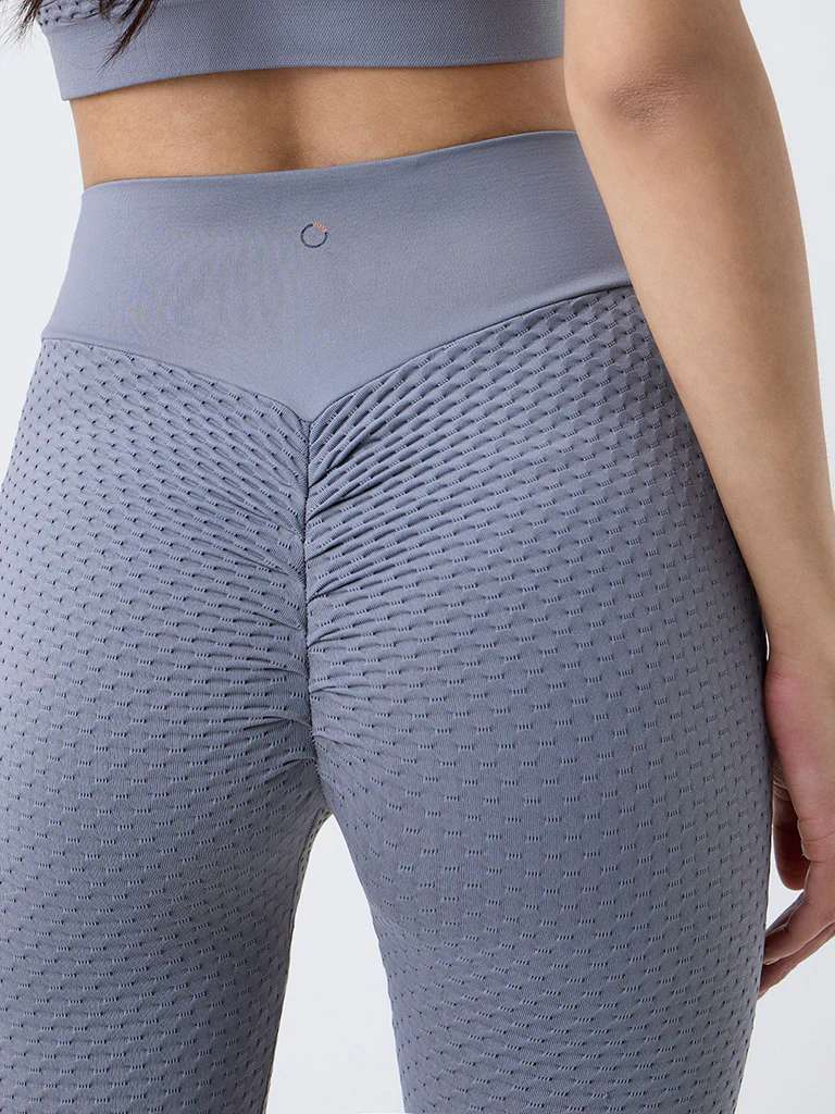 Nuoflexx Dark Grey Textured High-Rise Leggings - Image 3