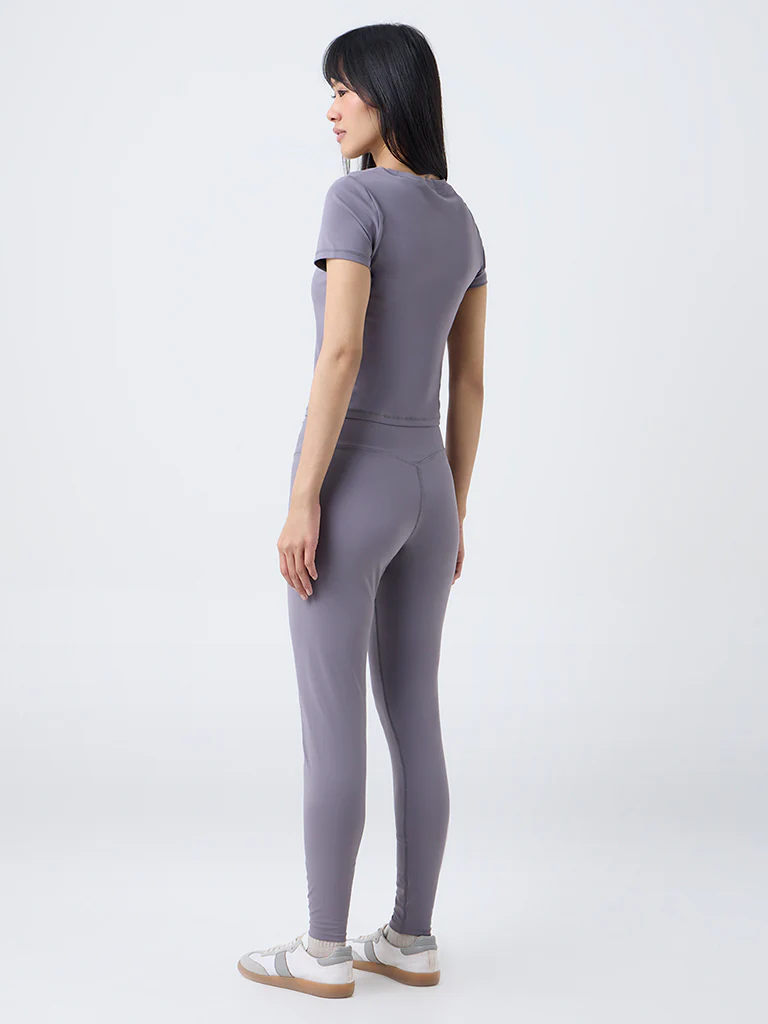 Nuoflexx Dusty Mauve Ruched High-Rise Leggings - Image 4