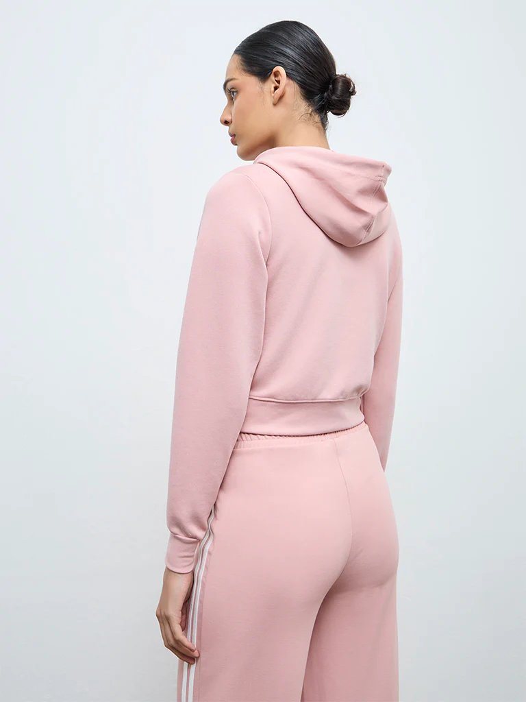 Nuoflexx Dusty Pink Solid Hooded Jacket - Image 4