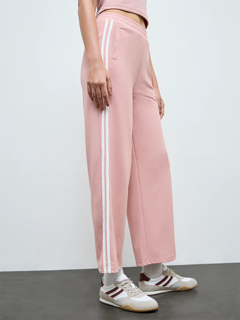 Nuoflexx Dusty Pink Striped Track Pants - Image 2