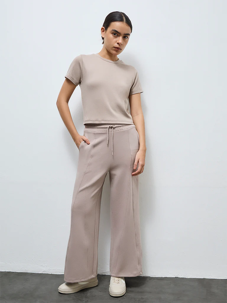 Nuoflexx Dusty Taupe Solid T-Shirt - Image 2