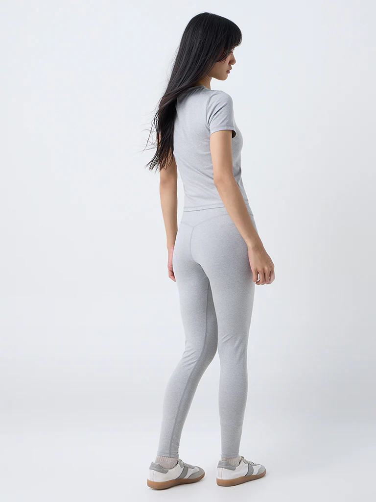 Nuoflexx Grey Ruched High-Rise Leggings - Image 4