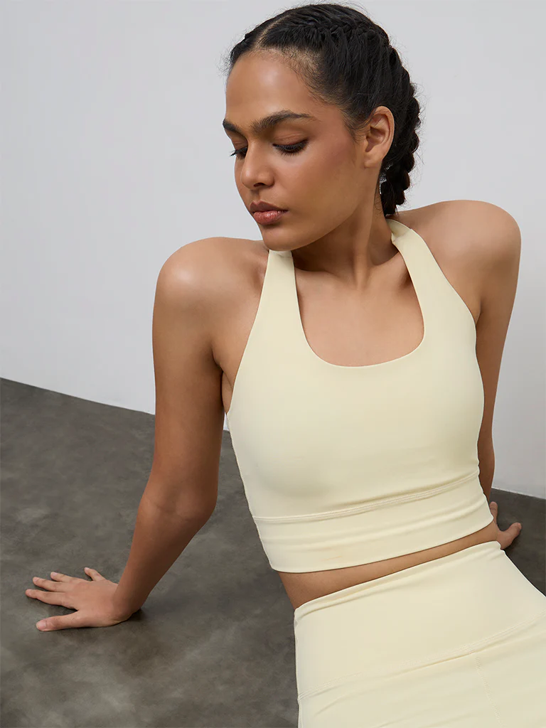 Nuoflexx Lemon Yellow Padded Sports Bra - Image 3