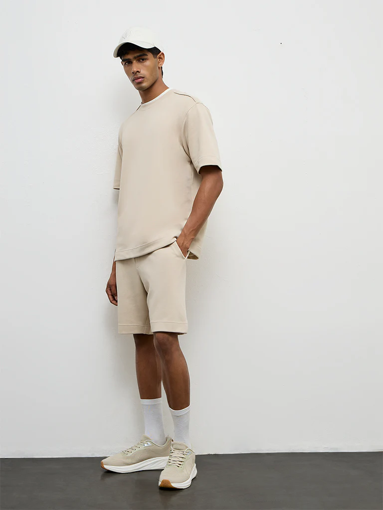 Nuoflexx Light Beige Relaxed-Fit T-Shirt - Image 2