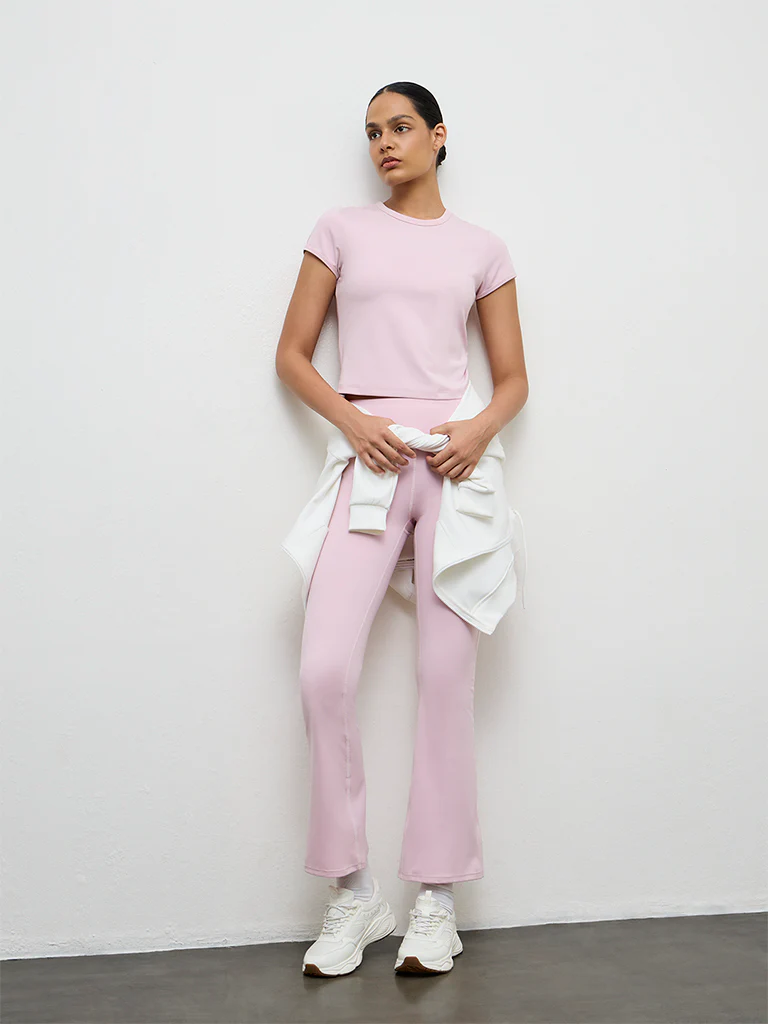 Nuoflexx Light Pink Solid T-Shirt - Image 2