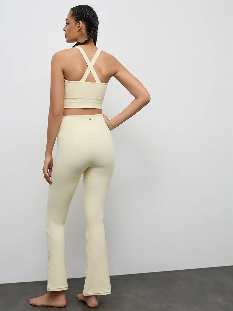 Nuoflexx Light Yellow High Rise Yoga Pants - Image 4