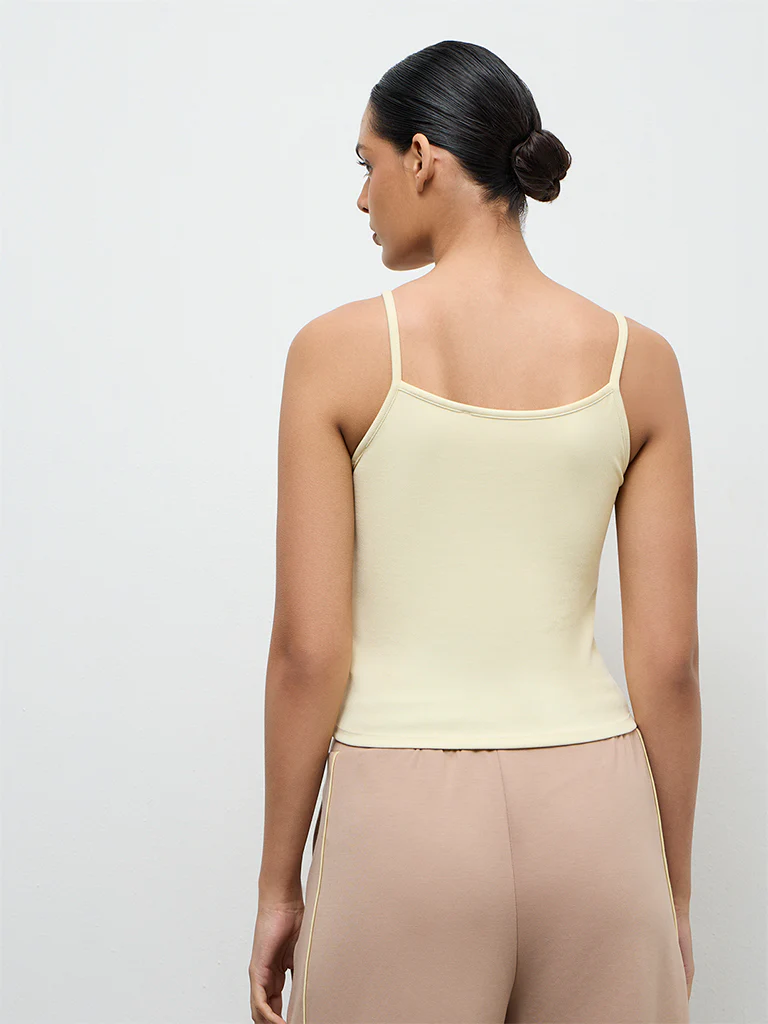 Nuoflexx Light Yellow Ribbed-Textured Top - Image 4