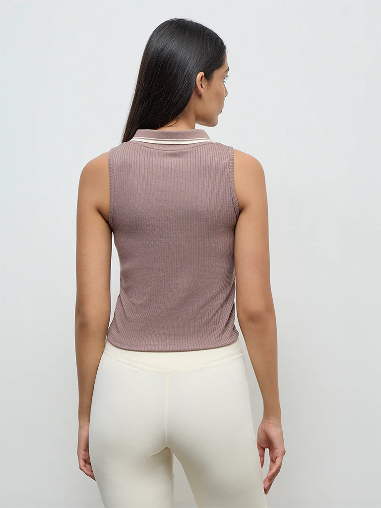 Nuoflexx Mauve Ribbed Top - Image 4
