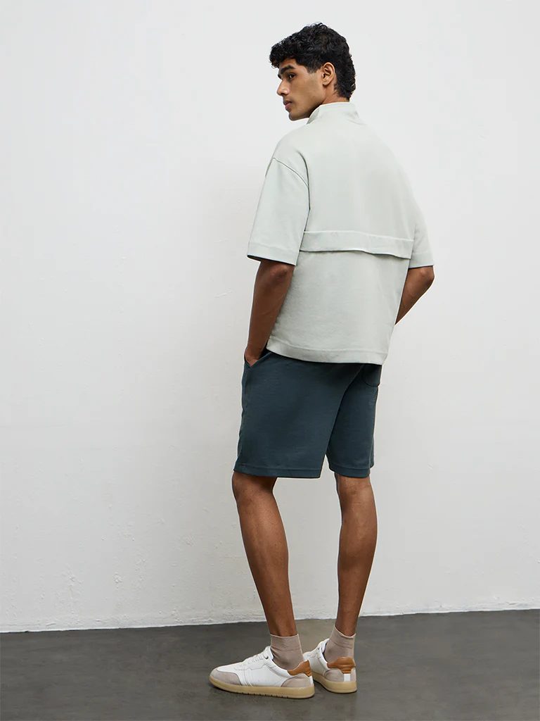 Nuoflexx Mint Relaxed-Fit Cotton-Blend Quarter-Zip Sweatshirt - Image 5