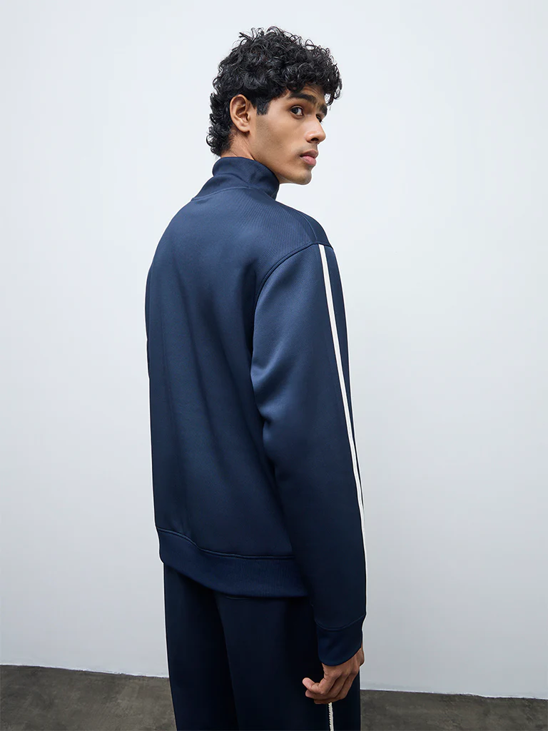Nuoflexx Navy Colour-Blocked Relaxed-Fit Sweatshirt - Image 5