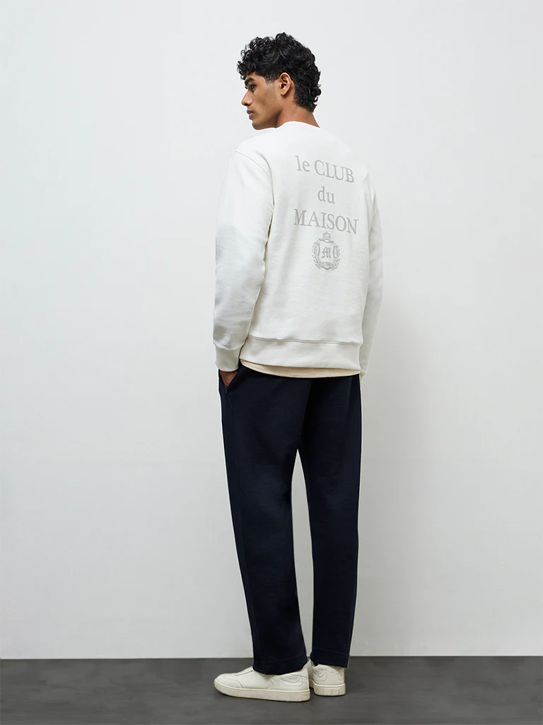 Nuoflexx Navy Relaxed Fit Mid-Rise Cotton-Blend Track Pants - Image 5