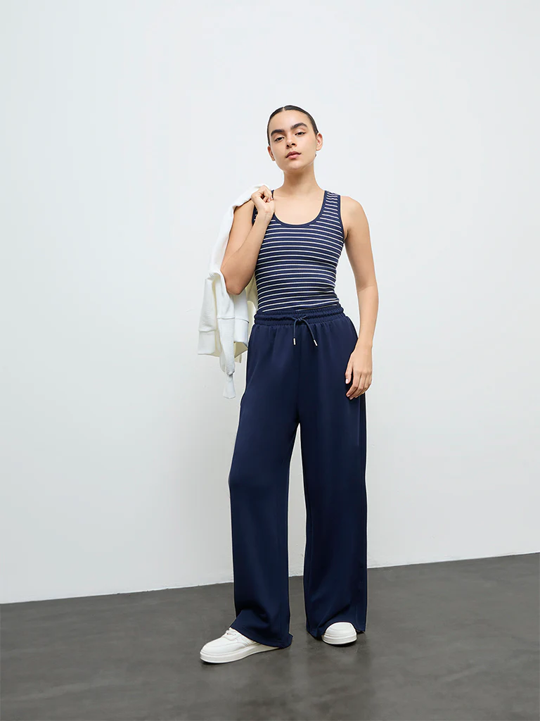 Nuoflexx Navy Striped Cotton-Blend Tank Top - Image 2