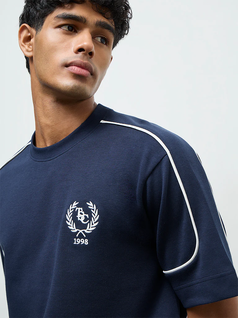 Nuoflexx Navy Text-Detailed Relaxed-Fit T-Shirt - Image 3