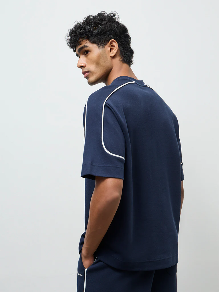 Nuoflexx Navy Text-Detailed Relaxed-Fit T-Shirt - Image 4