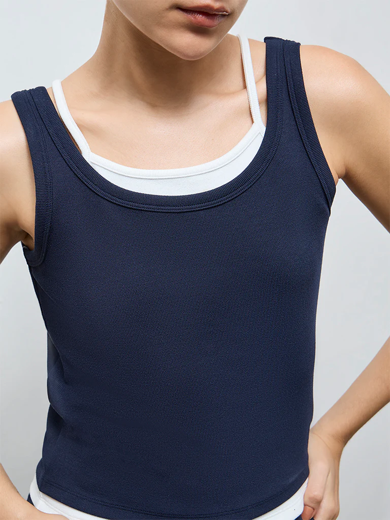 Nuoflexx Navy Textured Tank Top - Image 3