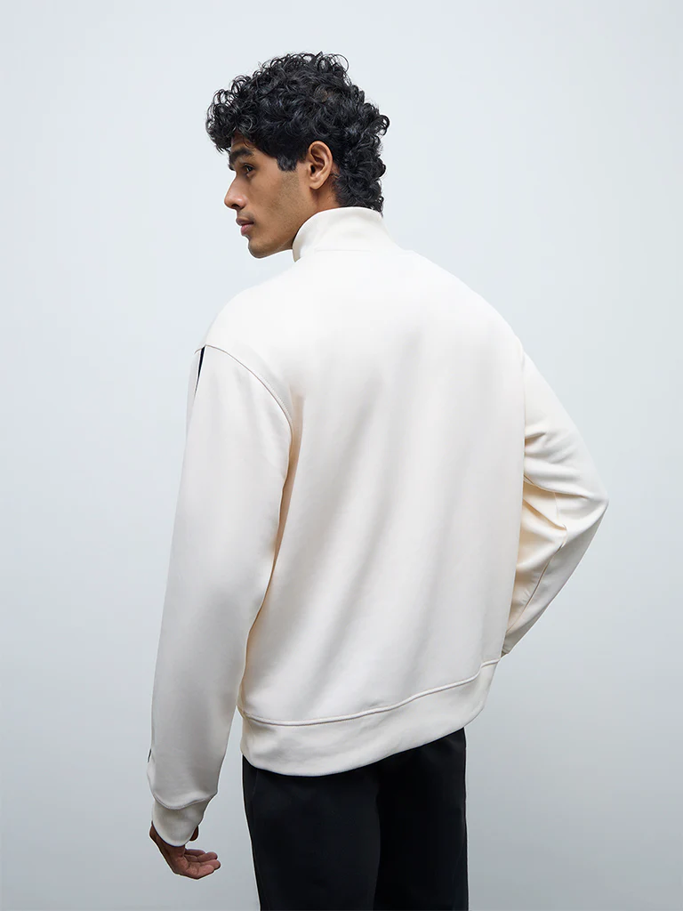 Nuoflexx Off-White Cable-Knit Relaxed-Fit Sweatshirt - Image 5