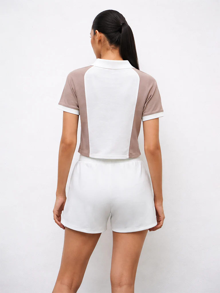 Nuoflexx Off-White Color-Blocked Cotton Polo T-Shirt - Image 4