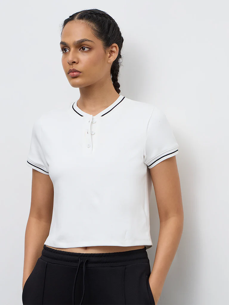 Nuoflexx Off-White Cotton-Blend T-Shirt