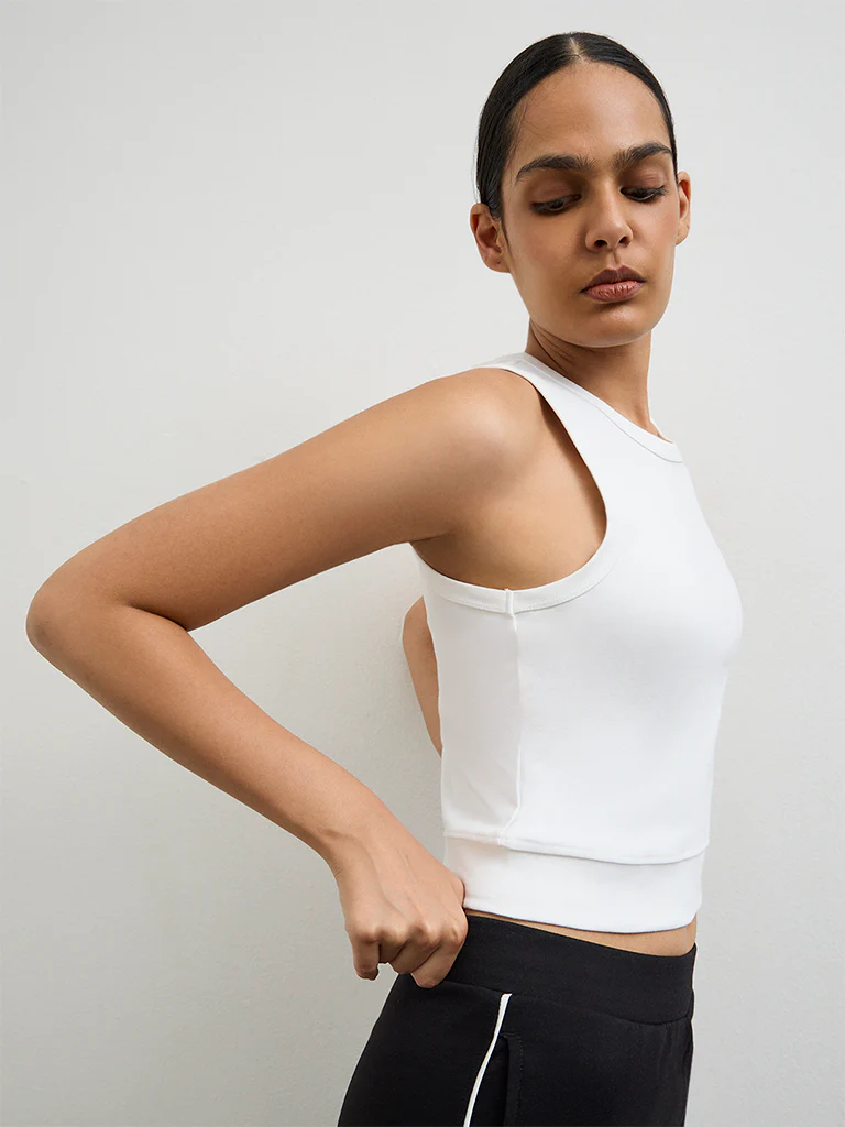 Nuoflexx Off-White Cotton Tank Top - Image 2