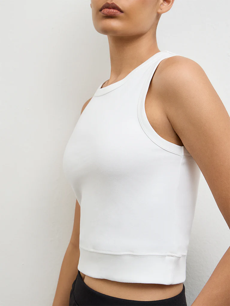 Nuoflexx Off-White Cotton Tank Top - Image 3
