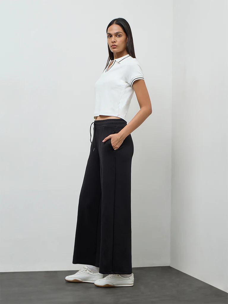 Nuoflexx Off-White Ribbed Cotton-Blend T-Shirt - Image 2
