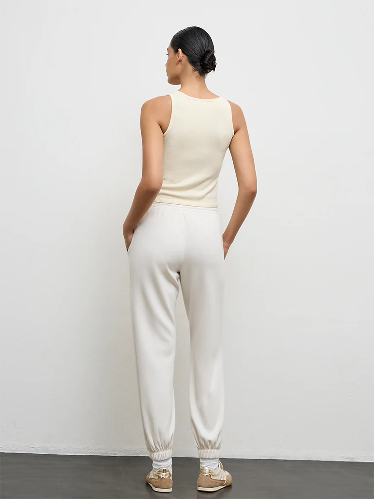 Nuoflexx Off-White Solid High-Rise Joggers - Image 4
