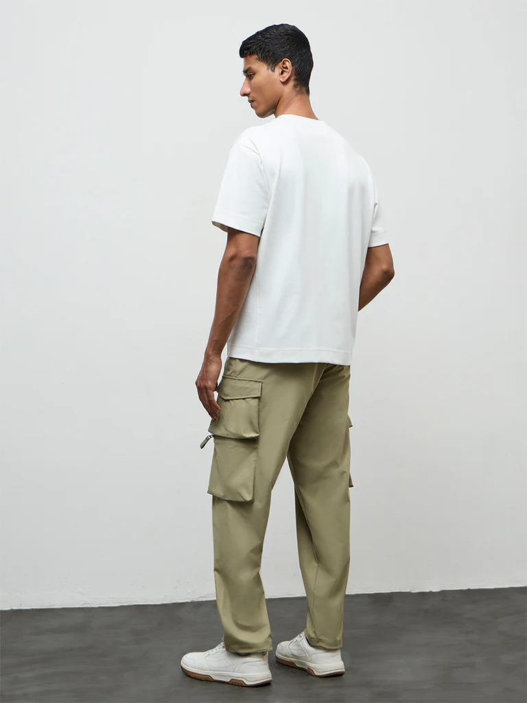 Nuoflexx Olive Relaxed-Fit Mid-Rise Cargo Pants - Image 5