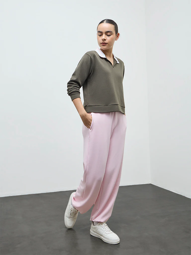 Nuoflexx Olive Solid Cotton T-Shirt - Image 2