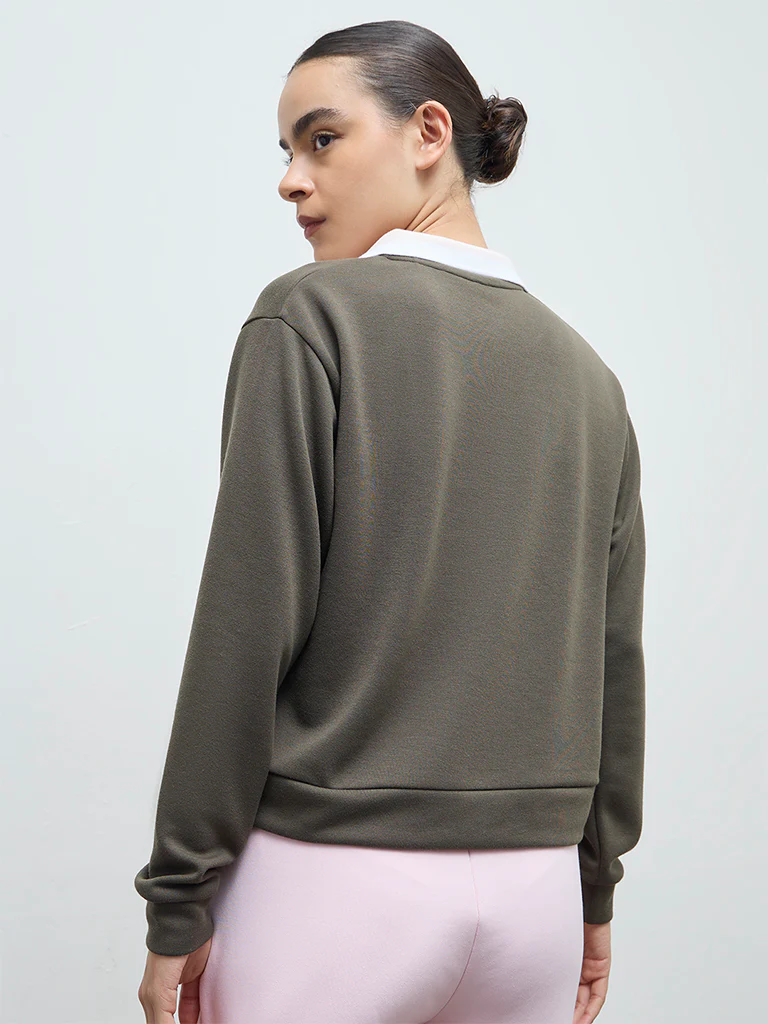 Nuoflexx Olive Solid Cotton T-Shirt - Image 4